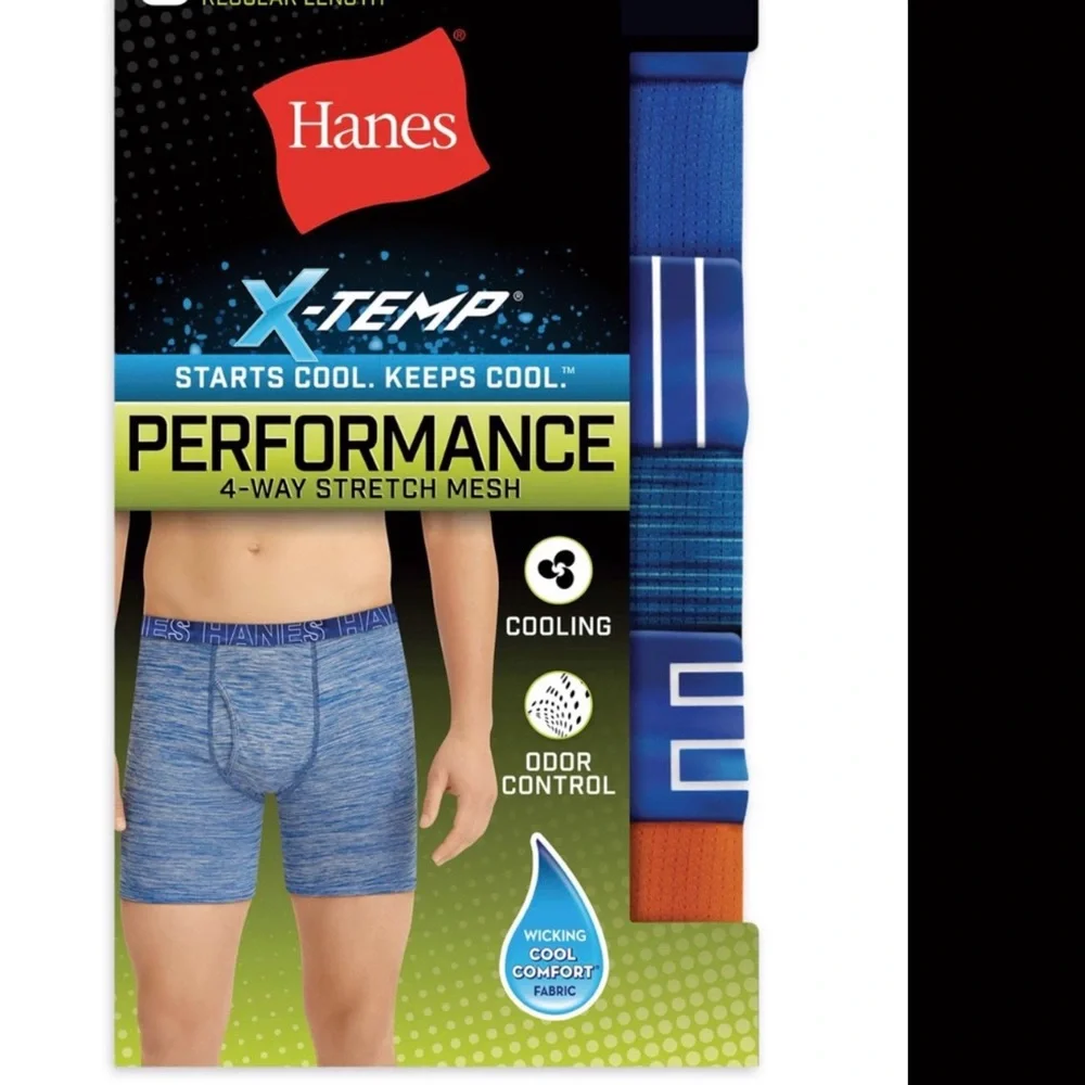 9 Hanes Men X-Temp Performance Boxer Briefs - Picture 2 of 4